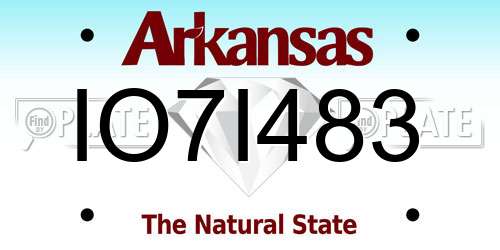 IO7I483 Arkansas License Plate
