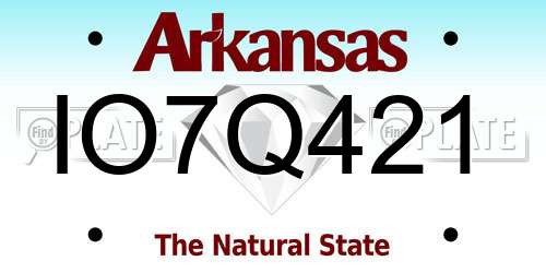 IO7Q421 Arkansas License Plate