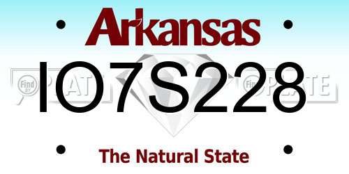 IO7S228 Arkansas License Plate