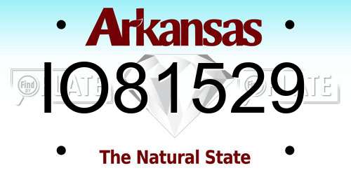 IO81529 Arkansas License Plate