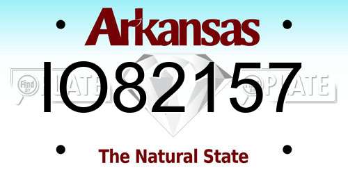 IO82157 Arkansas License Plate