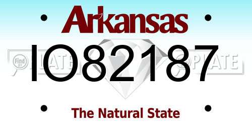 IO82187 Arkansas License Plate