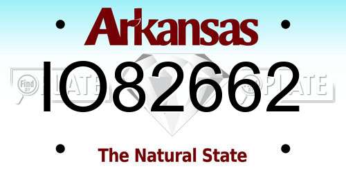 IO82662 Arkansas License Plate