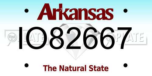 IO82667 Arkansas License Plate