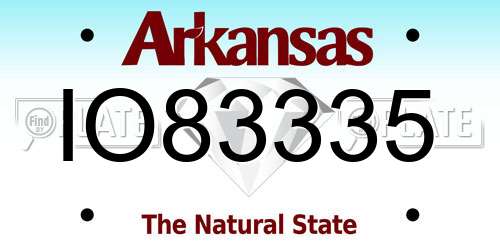IO83335 Arkansas License Plate