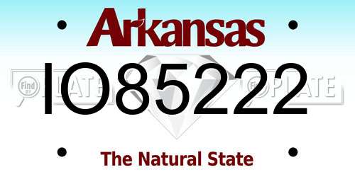 IO85222 Arkansas License Plate
