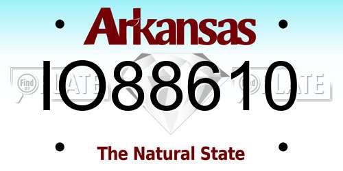 IO88610 Arkansas License Plate