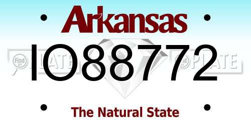 IO88772 Arkansas License Plate