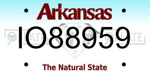 IO88959 Arkansas License Plate