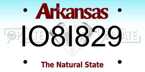 IO8I829 Arkansas License Plate