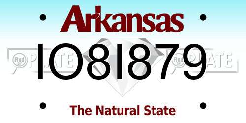 IO8I879 Arkansas License Plate