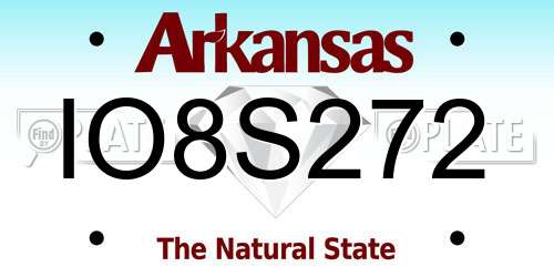 IO8S272 Arkansas License Plate