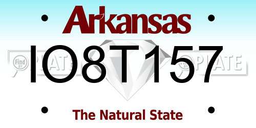 IO8T157 Arkansas License Plate