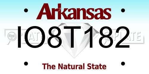 IO8T182 Arkansas License Plate