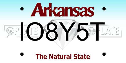 IO8Y5T Arkansas License Plate