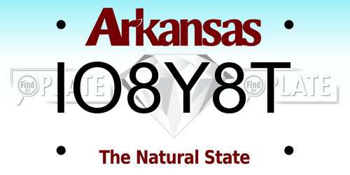 IO8Y8T Arkansas License Plate
