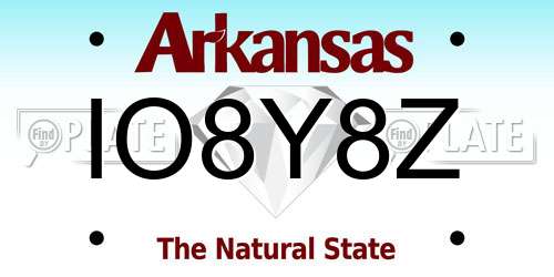 IO8Y8Z Arkansas License Plate