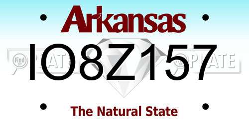 IO8Z157 Arkansas License Plate