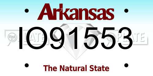 IO91553 Arkansas License Plate