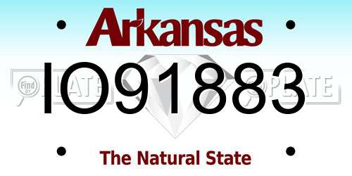IO91883 Arkansas License Plate