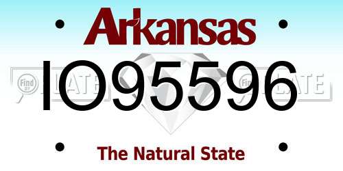 IO95596 Arkansas License Plate