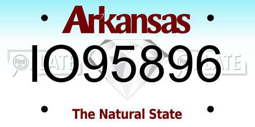 IO95896 Arkansas License Plate