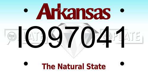 IO97041 Arkansas License Plate