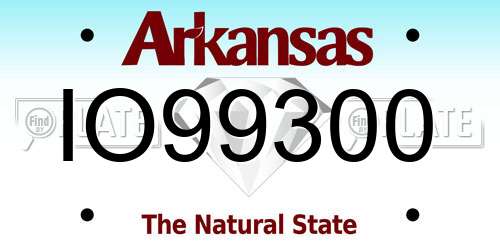 IO99300 Arkansas License Plate