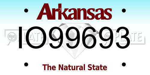 IO99693 Arkansas License Plate