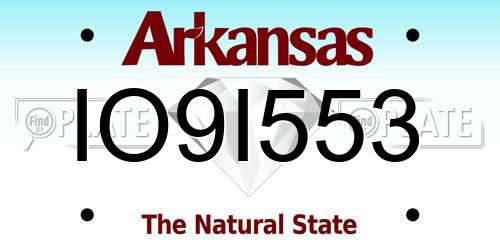 IO9I553 Arkansas License Plate