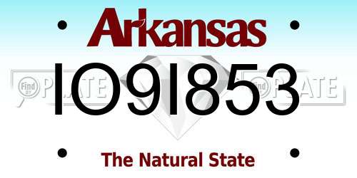 IO9I853 Arkansas License Plate