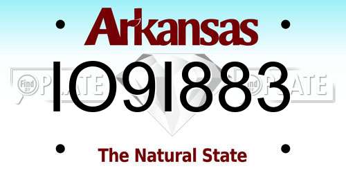 IO9I883 Arkansas License Plate