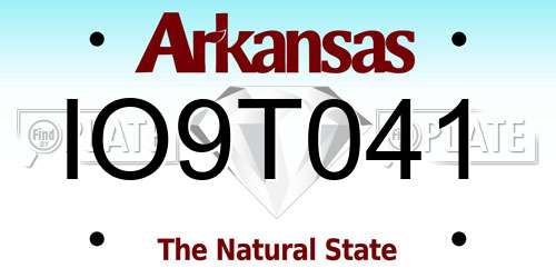 IO9T041 Arkansas License Plate