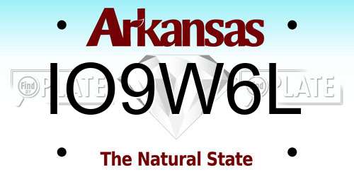IO9W6L Arkansas License Plate