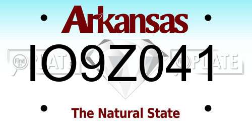 IO9Z041 Arkansas License Plate