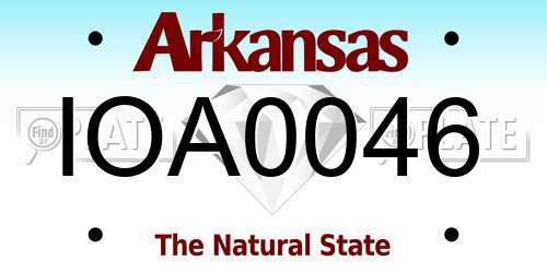IOA0046 Arkansas License Plate