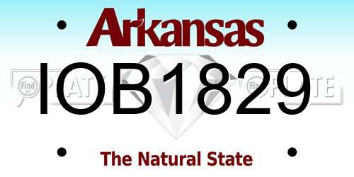 IOB1829 Arkansas License Plate
