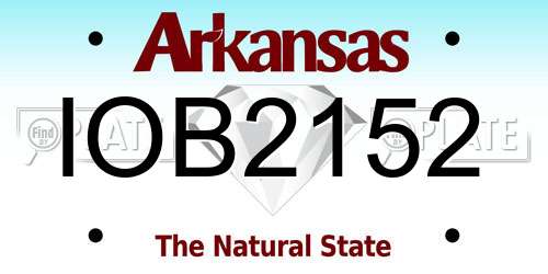 IOB2152 Arkansas License Plate