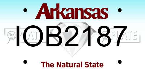 IOB2187 Arkansas License Plate