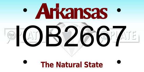 IOB2667 Arkansas License Plate
