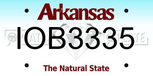 IOB3335 Arkansas License Plate