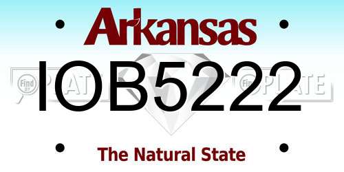 IOB5222 Arkansas License Plate