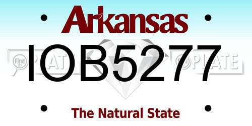 IOB5277 Arkansas License Plate