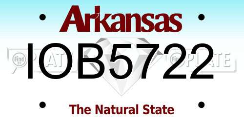 IOB5722 Arkansas License Plate