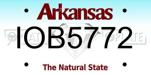 IOB5772 Arkansas License Plate