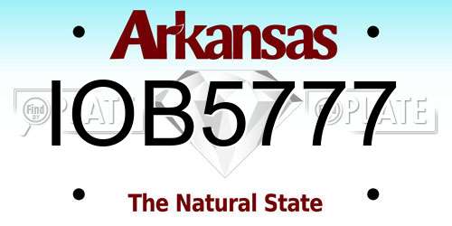 IOB5777 Arkansas License Plate