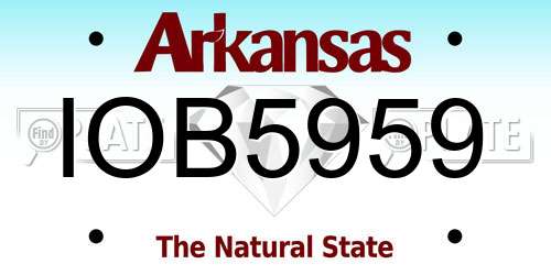 IOB5959 Arkansas License Plate
