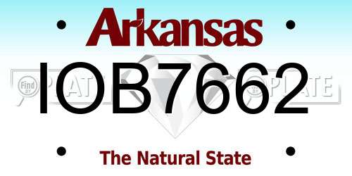 IOB7662 Arkansas License Plate