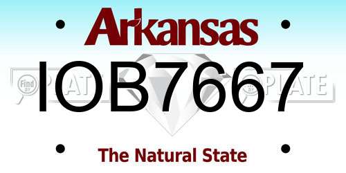 IOB7667 Arkansas License Plate