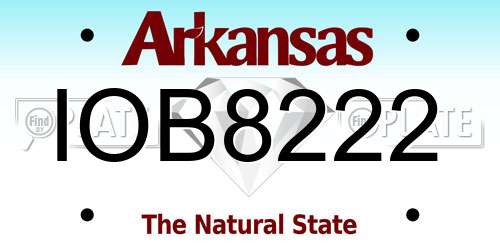 IOB8222 Arkansas License Plate